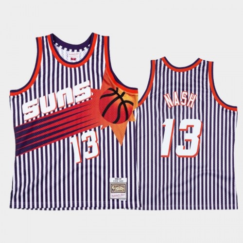 Phoenix Suns #13 Steve Nash Striped Navy 1996-97 Jersey