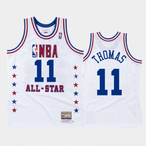 Pistons #11 Isiah Thomas 1988 NBA All-Star Eastern Conference White Jersey
