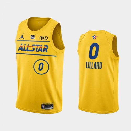 Men's Damian Lillard #0 2021 NBA All-Star Western Gold Jersey