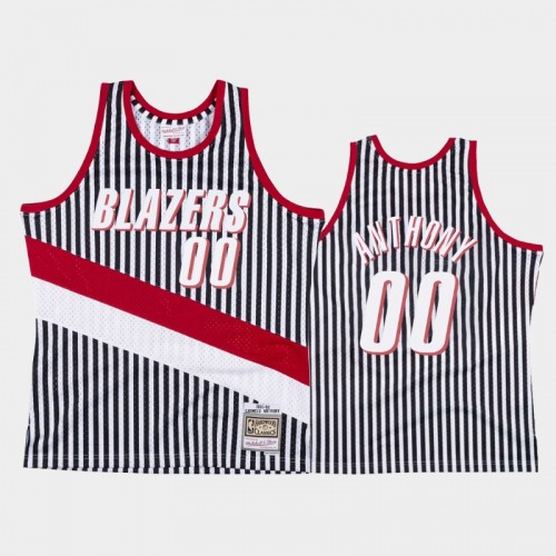 Portland Trail Blazers #00 Carmelo Anthony Striped Black 1991-92 Jersey
