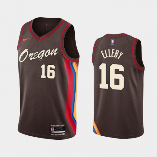 Men's Portland Trail Blazers C.J. Elleby #16 2020-21 City Charcoal Jersey