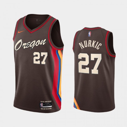 Men Portland Trail Blazers #27 Jusuf Nurkic 2020-21 City Edition Oregon Chocolate Jersey