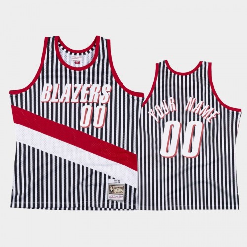Portland Trail Blazers #00 Custom Striped Black 1991-92 Jersey