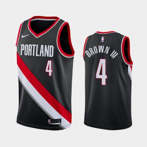 Portland Trail Blazers Greg Brown III Men #4 Icon Edition 2021 NBA Draft Black Jersey