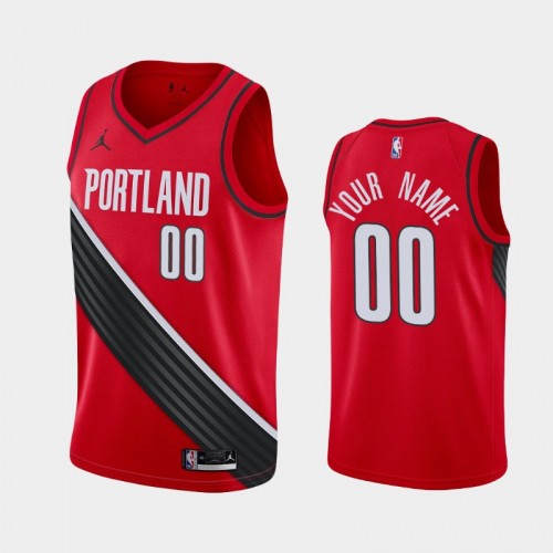Men's Portland Trail Blazers #00 Custom 2020-21 Statement Red Jersey