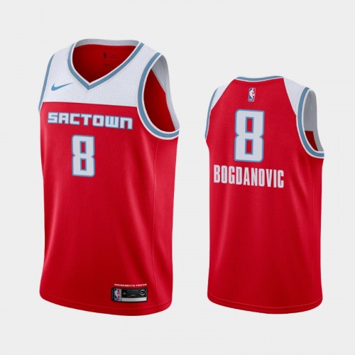 Men's Sacramento Kings #8 Bogdan Bogdanovic 2019-20 City Red Jersey