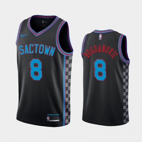 Men Sacramento Kings #8 Bogdan Bogdanovic 2020-21 City Edition Sactown Black Jersey