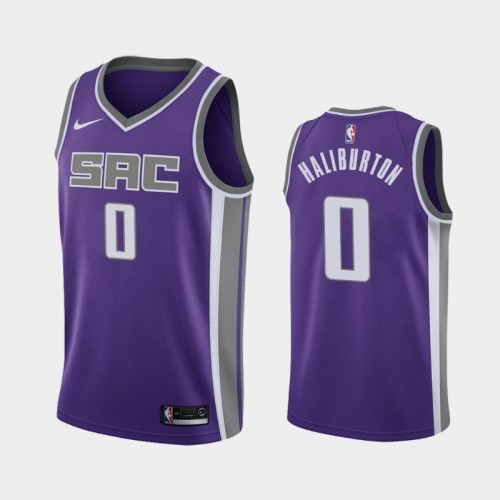 Men's Sacramento Kings Tyrese Haliburton #0 Icon 2020 NBA Draft First Round Pick Purple Jersey