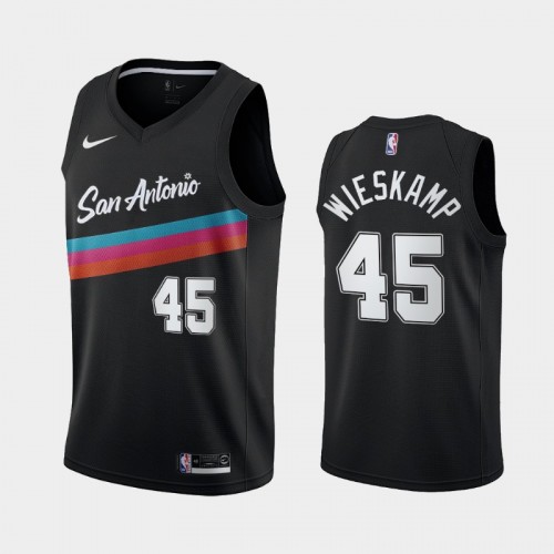 San Antonio Spurs Joe Wieskamp Men #45 City Edition 2021 NBA Draft Black Jersey