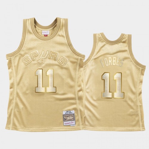 Limited Gold San Antonio Spurs #11 Bryn Forbes Midas SM Jersey