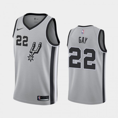 San Antonio Spurs Statement #22 Rudy Gay Silver 2019 season Jersey