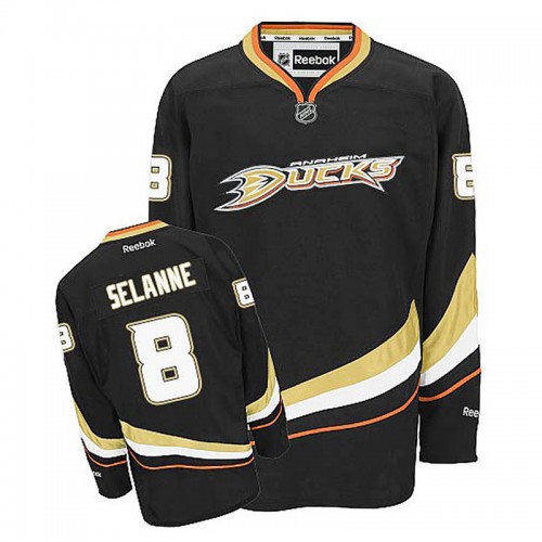 Teemu Selanne #8 Black Home Jersey