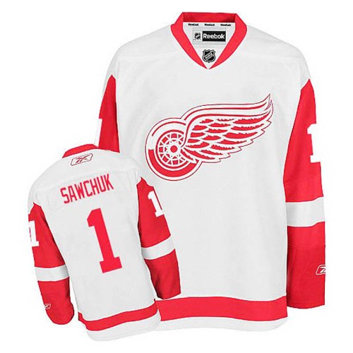 Terry Sawchuk #1 White Away Jersey