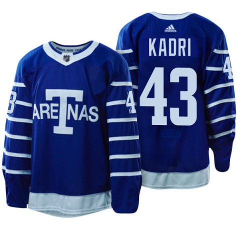 #43 Nazem Kadri Blue 1918 Arenas Throwback Jersey