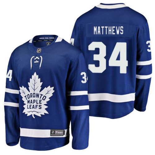 #34 Breakaway Player Auston Matthews Jersey Blue