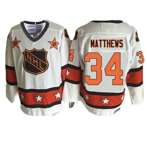 #34 Auston Matthews White 1981 ALL Star Throwback Jersey