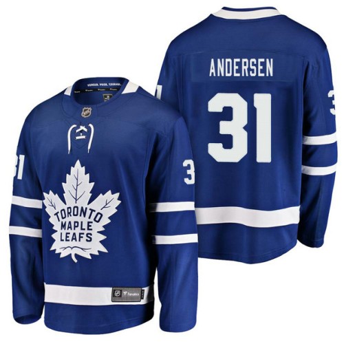 #31 Breakaway Player Frederik Andersen Jersey Blue