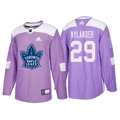 #29 William Nylander Purple Hockey Fights Cancer Authentic Jersey