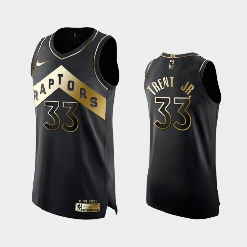 Men's Toronto Raptors #33 Gary Trent Jr. Black 2021 Golden Authentic Jersey