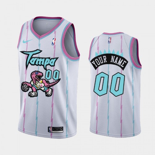 Men's Toronto Raptors Custom 2021 Tampa City White Jersey