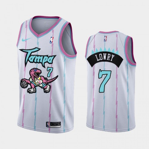 Men's Toronto Raptors Kyle Lowry 2021 Tampa City White Jersey