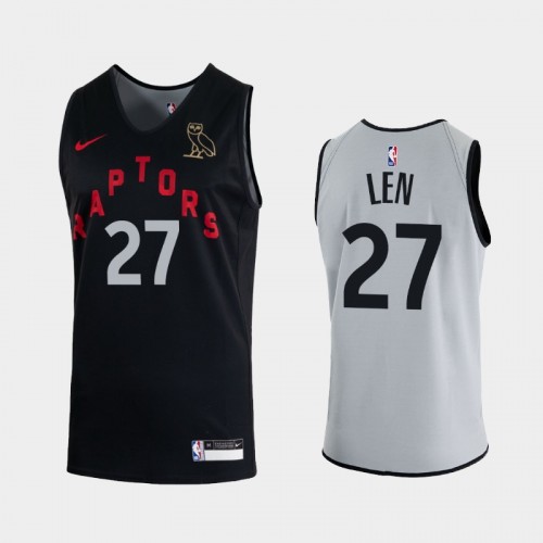 Toronto Raptors #27 Alex Len 2020 Raptors x OVO Reversible Practice Black Gray Jersey