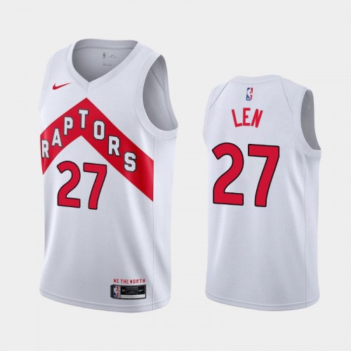 Men's Toronto Raptors Alex Len #27 2020-21 Association White Jersey