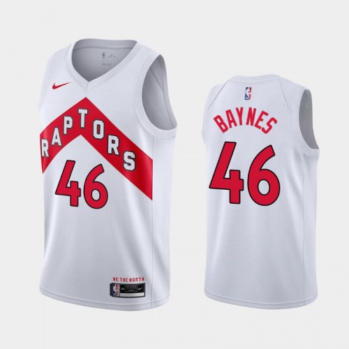 Men's Toronto Raptors Aron Baynes #46 2020-21 Association White Jersey