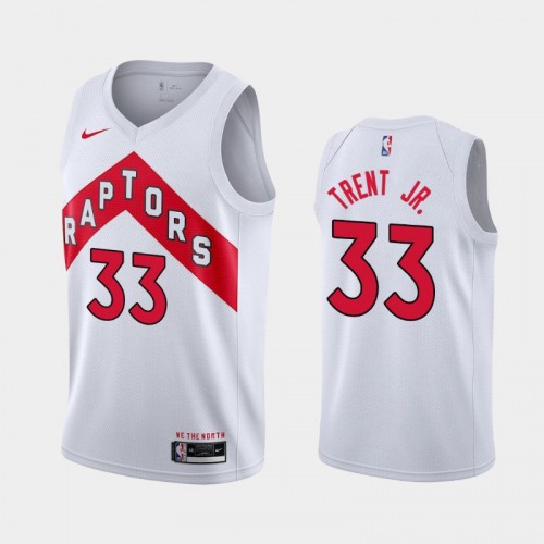 Men's Toronto Raptors Gary Trent Jr. #33 2021 Association White Jersey