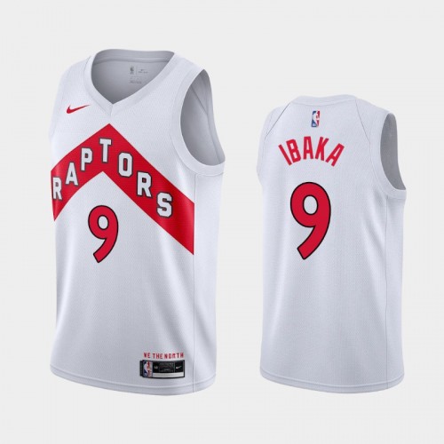 Men's Toronto Raptors #9 Serge Ibaka 2020-21 Association White Jersey