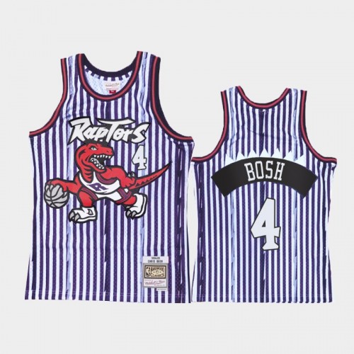 Toronto Raptors #4 Chris Bosh Striped Purple Jersey