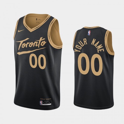 Men's Toronto Raptors #00 Custom 2020-21 City Black Jersey