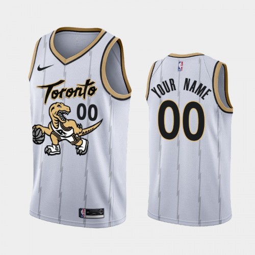 Men's Toronto Raptors Custom 2021-22 City Edition White Jersey