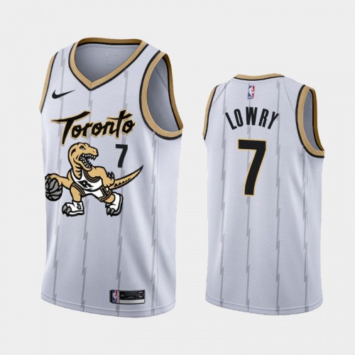 Men's Toronto Raptors Kyle Lowry 2021-22 City Edition White Jersey