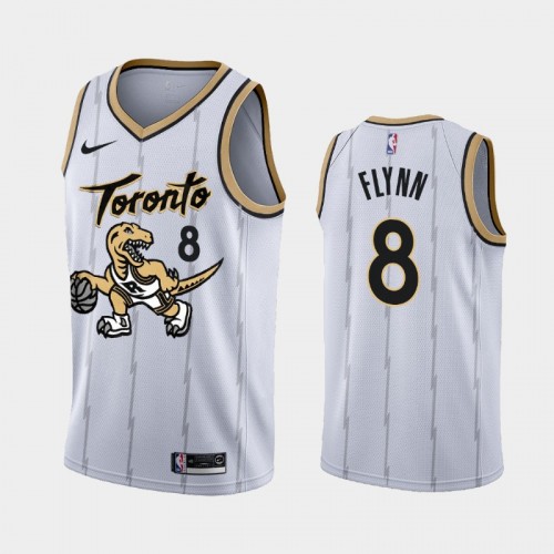 Men's Toronto Raptors Malachi Flynn 2021-22 City Edition White Jersey