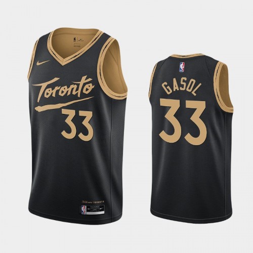 Men's Toronto Raptors #33 Marc Gasol 2020-21 City Black Jersey