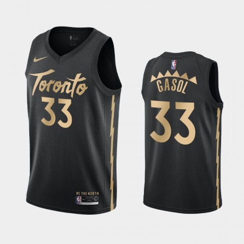 Men's Toronto Raptors #33 Marc Gasol 2019-20 City Black Jersey