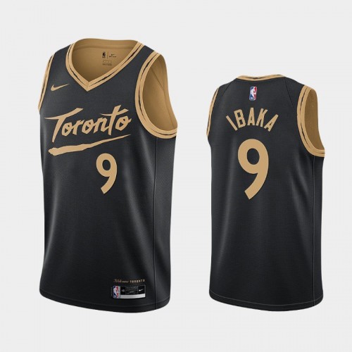 Men's Toronto Raptors #9 Serge Ibaka 2020-21 City Black Jersey