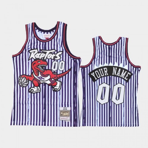 Toronto Raptors #00 Custom Striped Purple Jersey