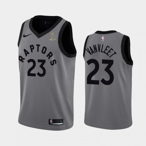 Toronto Raptors #23 Fred VanVleet Raptors X OVO Gray Jersey