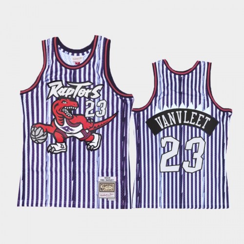 Toronto Raptors #23 Fred VanVleet Striped Purple Jersey