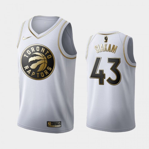 Men's Toronto Raptors #43 Pascal Siakam White Golden Edition Jersey