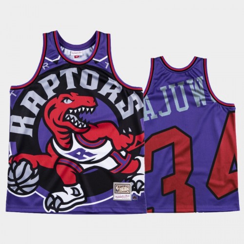 Toronto Raptors #34 Hakeem Olajuwon Purple Big Face Jersey - HWC