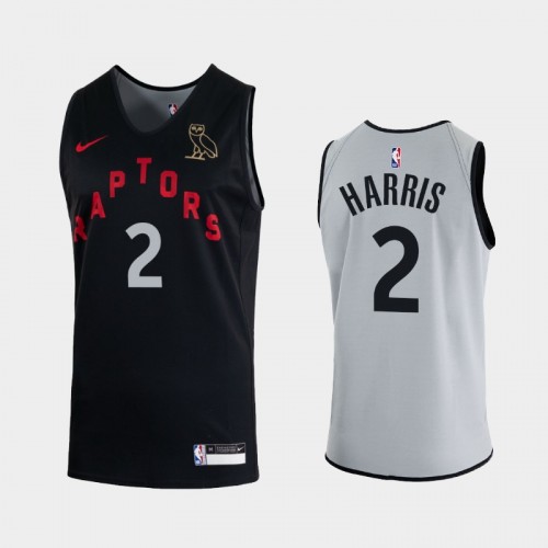 Toronto Raptors #2 Jalen Harris 2020 Raptors x OVO Reversible Practice Black Gray Jersey