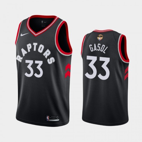 Men's Toronto Raptors #33 Marc Gasol Black 2019 NBA Finals Statement Jersey