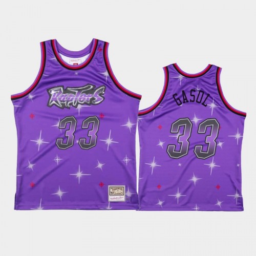 Men's Toronto Raptors #33 Marc Gasol Airbrush Fashion Purple Jersey