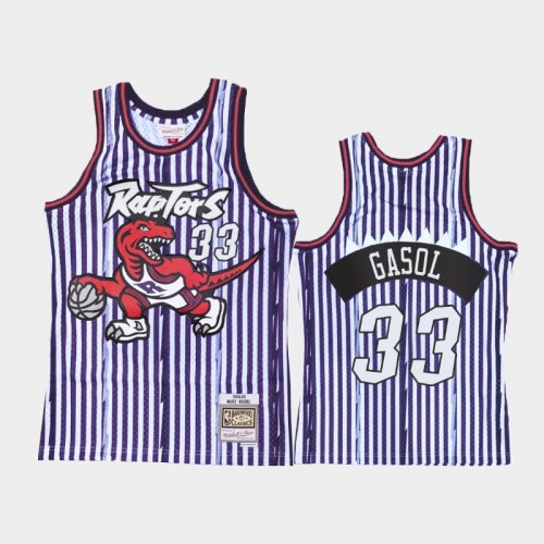 Toronto Raptors #33 Marc Gasol Striped Purple Jersey