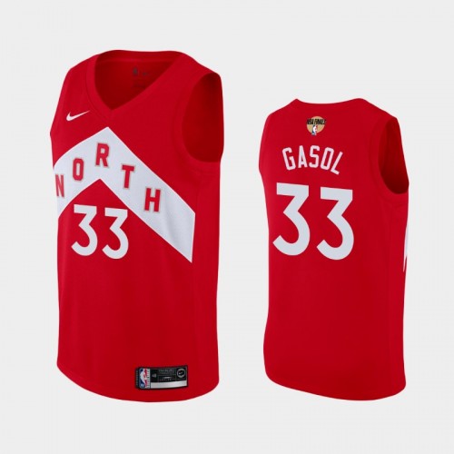 Men's Toronto Raptors #33 Marc Gasol Red 2019 NBA Finals Earned Jersey