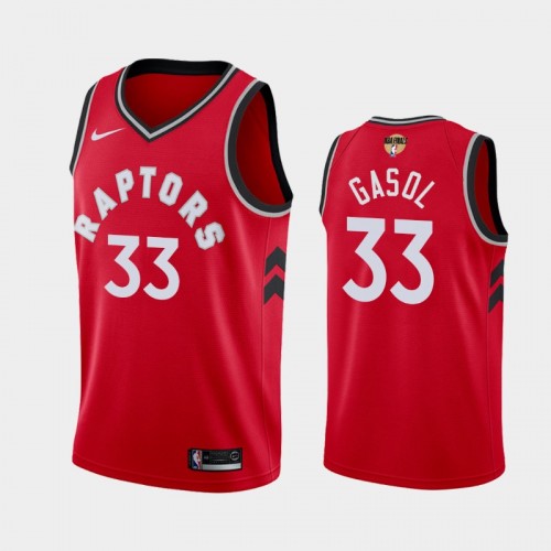 Men's Toronto Raptors #33 Marc Gasol Red 2019 NBA Finals Icon Jersey