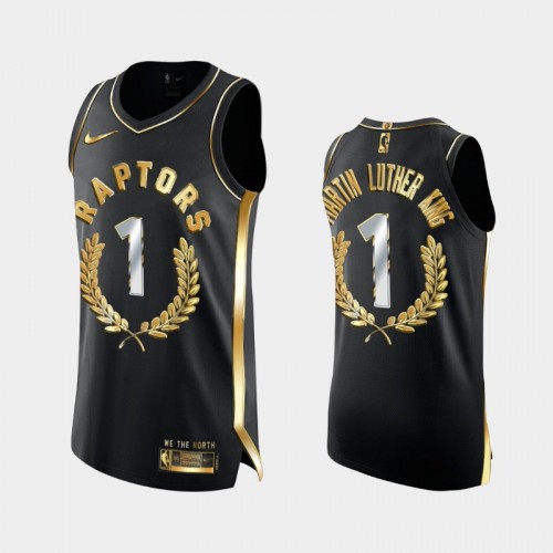 Men's Toronto Raptors Martin Luther King Special Golden Edition Black Jersey